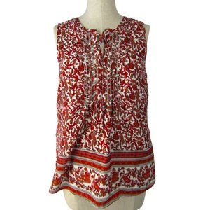 Daniel Rainn Red Orange Patterned Tank Top Women's Size Medium